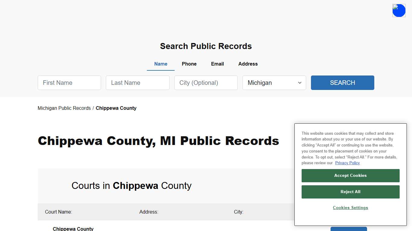 Chippewa County, MI Public Court, Arrest and Inmate Records - ThePublicIndex