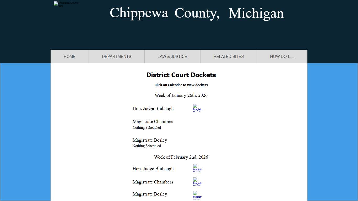 District Court Docket Chippewa County